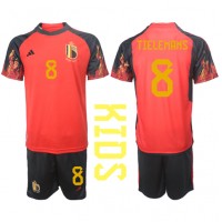 Belgicko Youri Tielemans #8 Domáci Detský futbalový dres MS 2022 Krátky Rukáv (+ trenírky)